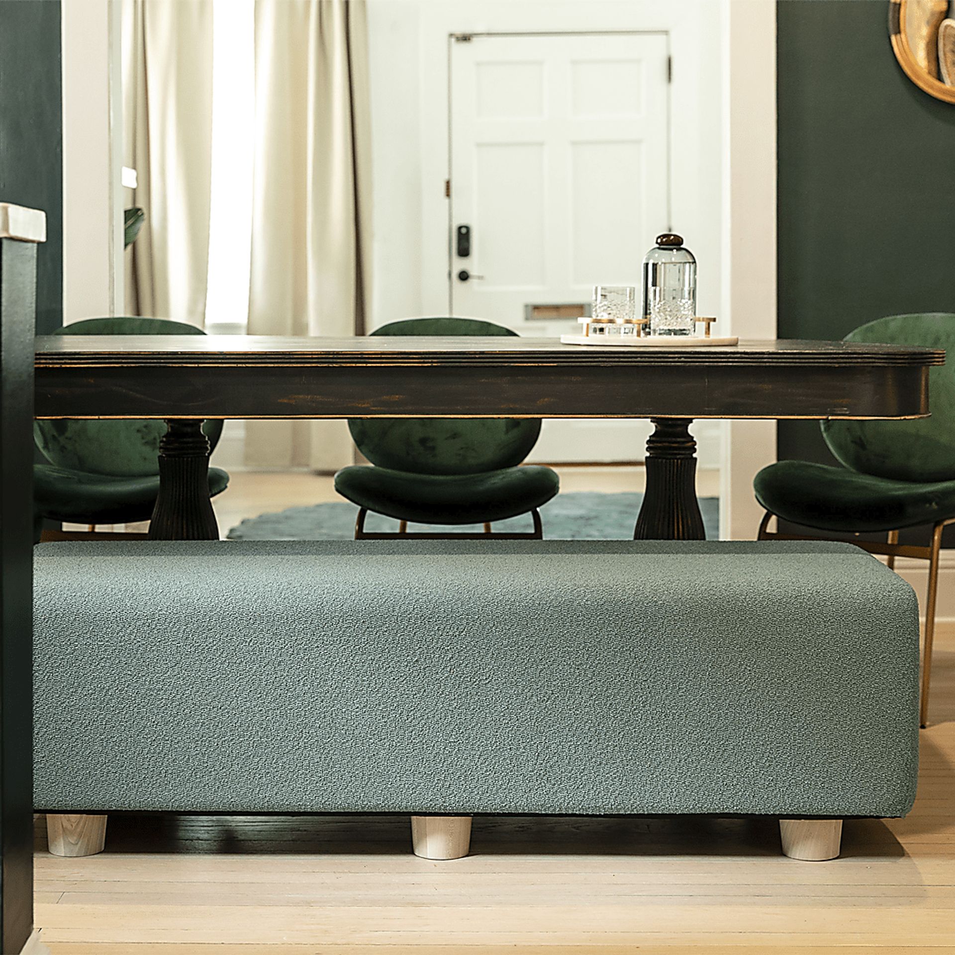 Bellemere Green Queen Bed Bench - Image 3