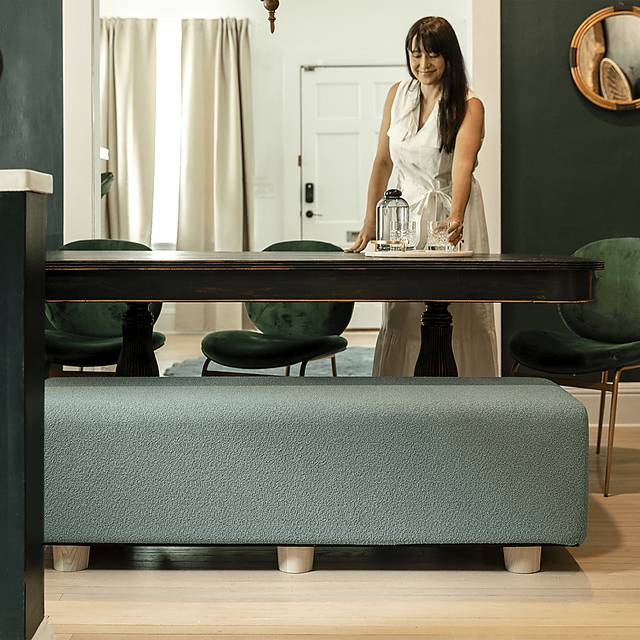 Bellemere Green Queen Bed Bench - Thumbnail - Image 4