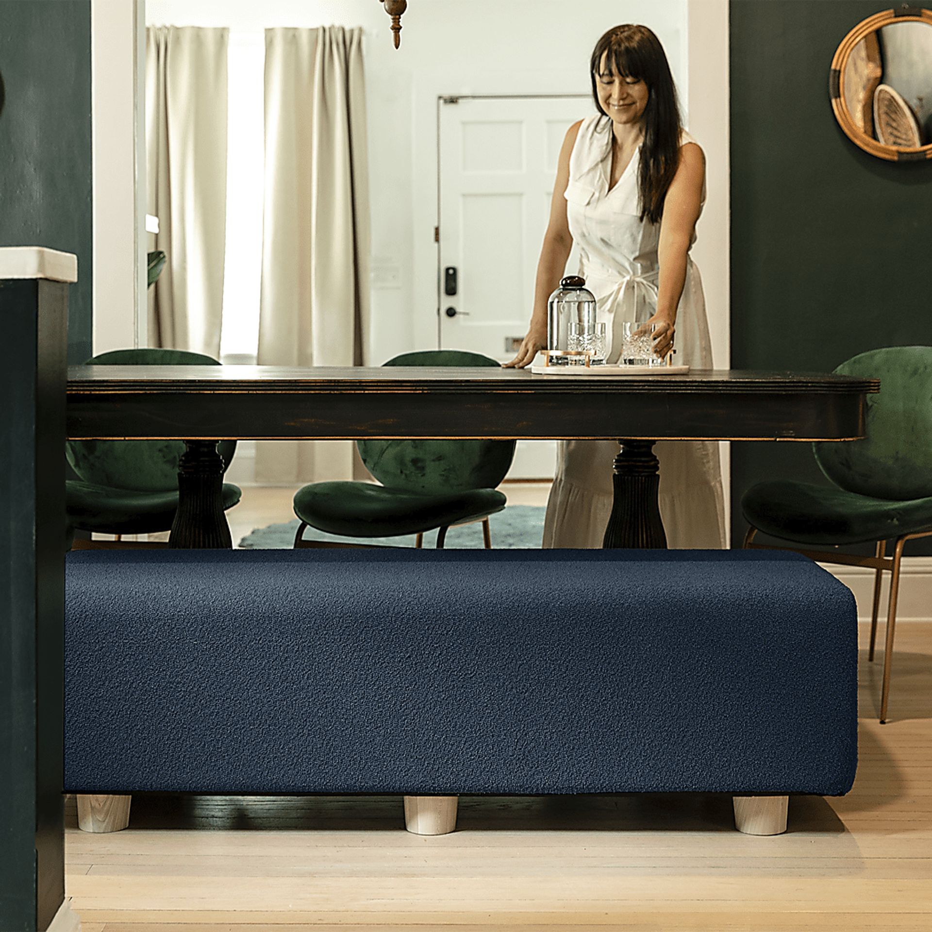 Bellemere Navy King Bed Bench - Image 4