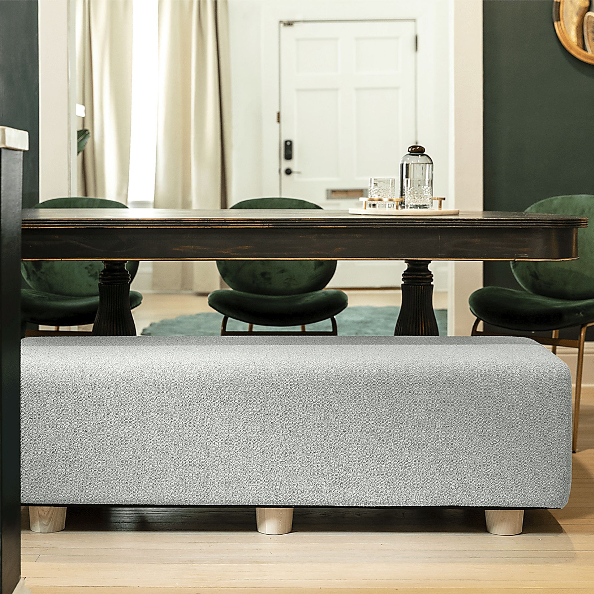 Bellemere Silver Queen Bed Bench - Image 3