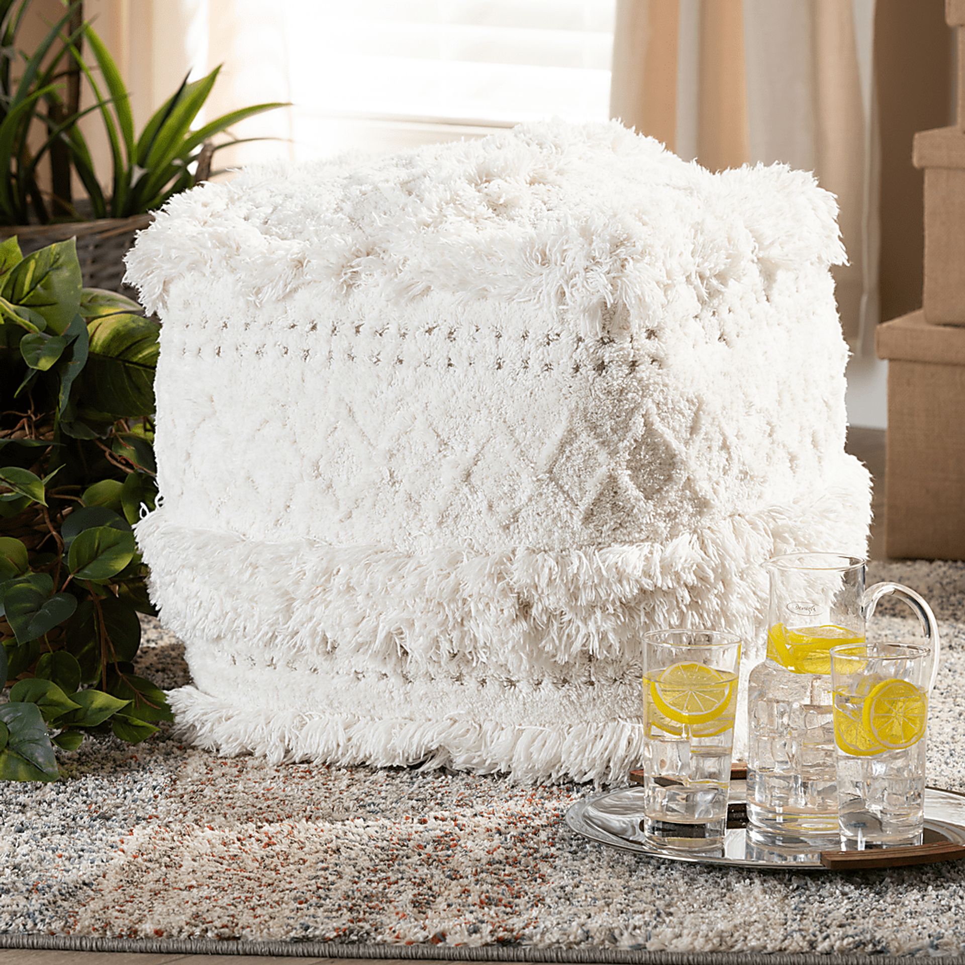 Bellerive Ivory Pouf - Image 5