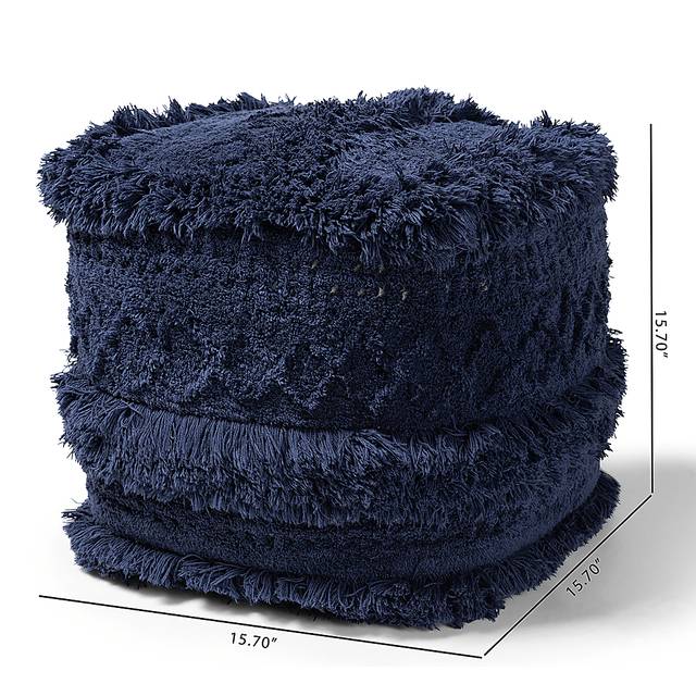 Bellerive Navy Blue Pouf - Thumbnail - Image 6