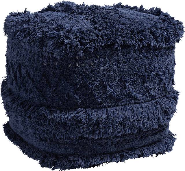 Bellerive Navy Blue Pouf - Thumbnail - Image 1