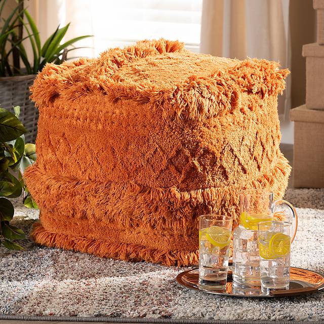 Bellerive Orange Pouf - Thumbnail - Image 5