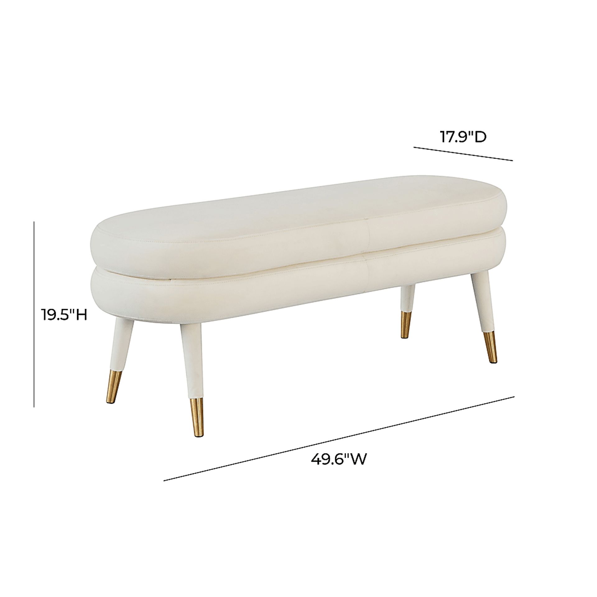 Bellfort Cream Accent Bench - Image 5