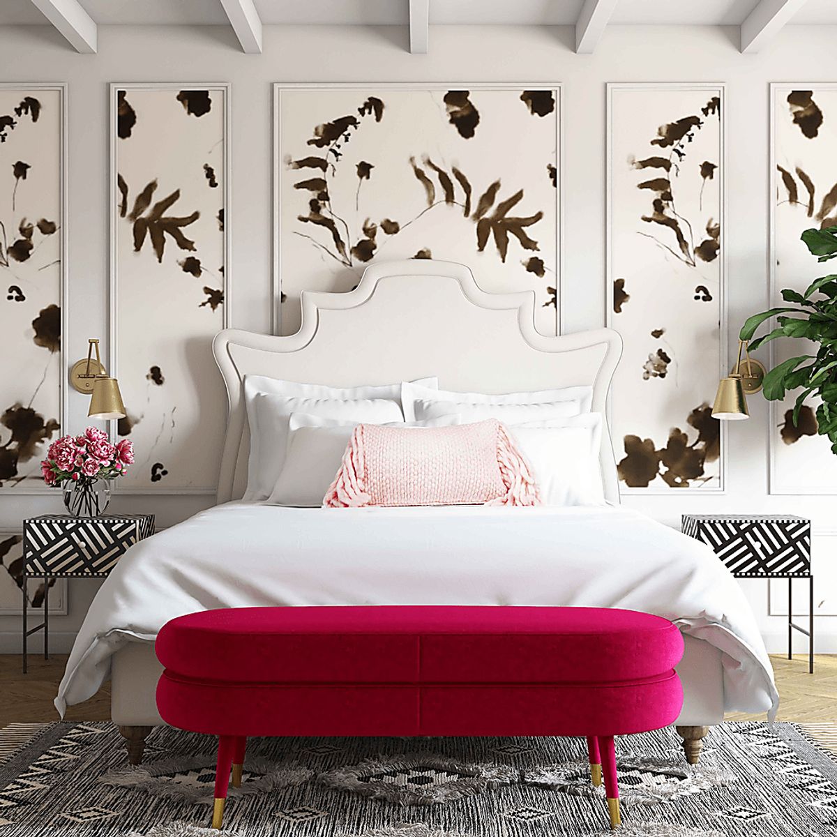 Bellfort Raspberry Red Accent Bench | Rooms to Go