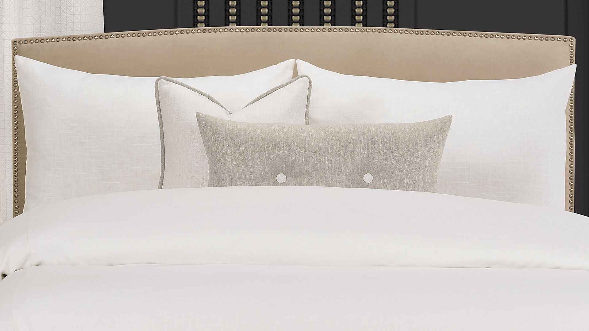 Bellgrove White 6pc King Duvet Cover Set - Image 1