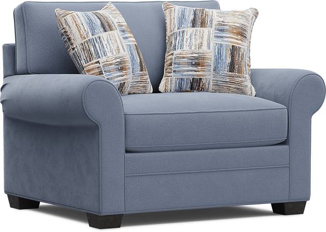 Bellingham Blue Microfiber Chair - Thumbnail - Image 1