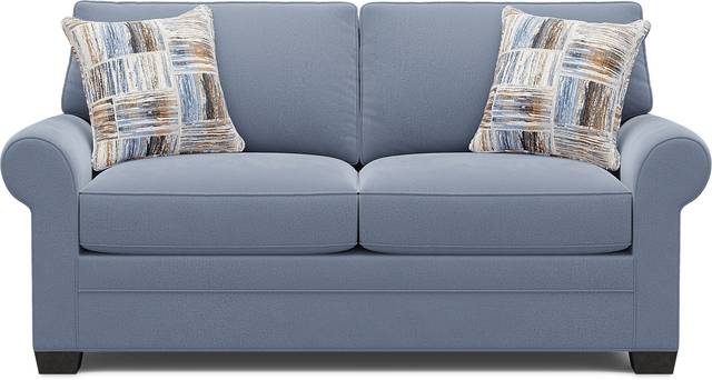 Bellingham Blue Microfiber Gel Foam Sleeper Loveseat - Thumbnail - Image 1