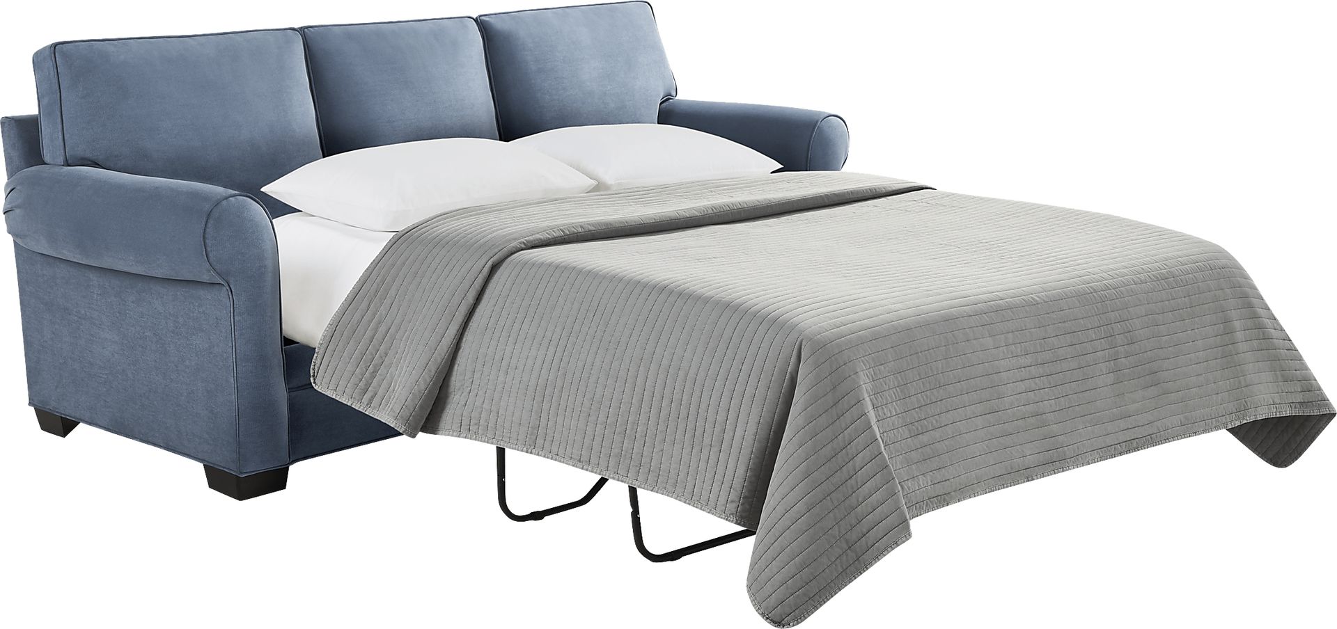 Bellingham Blue Microfiber 7 Pc Living Room with Gel Foam Sleeper Sofa - Image 5