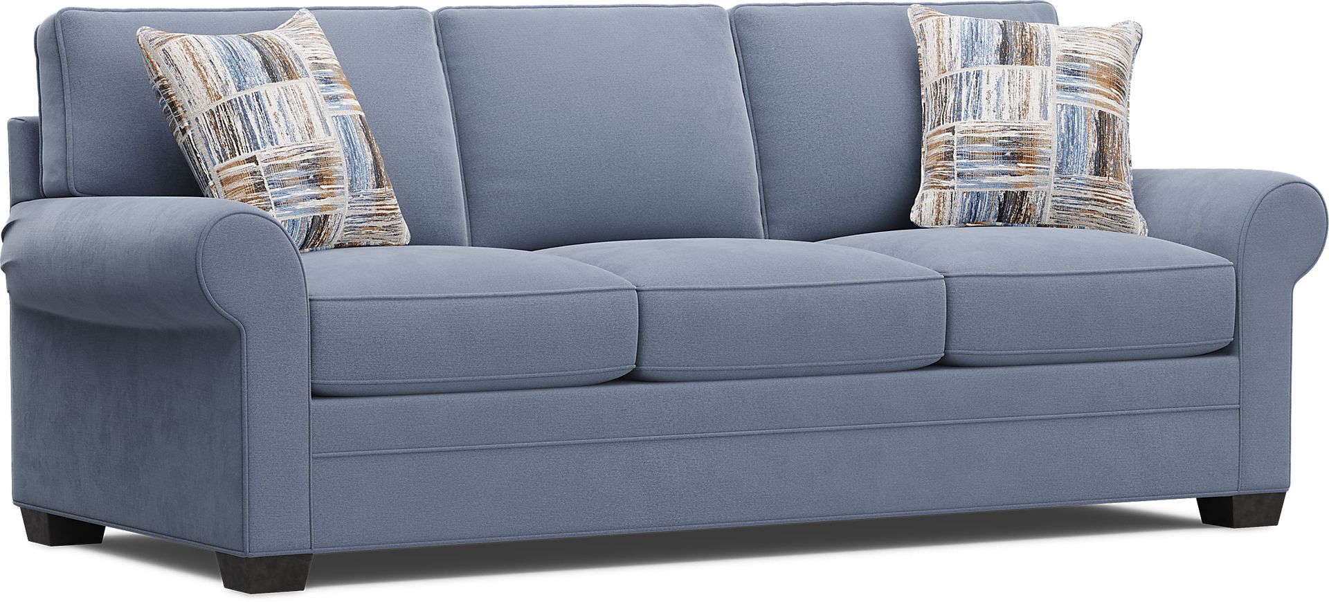 Bellingham Blue Microfiber 7 Pc Living Room with Gel Foam Sleeper Sofa - Image 4