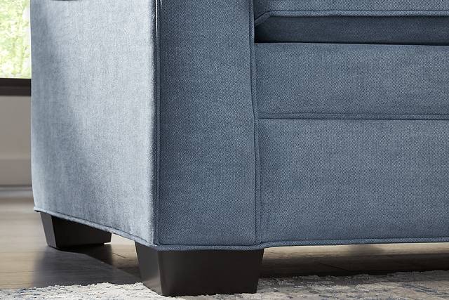 Bellingham Blue Microfiber 7 Pc Living Room with Gel Foam Sleeper Sofa - Thumbnail - Image 5