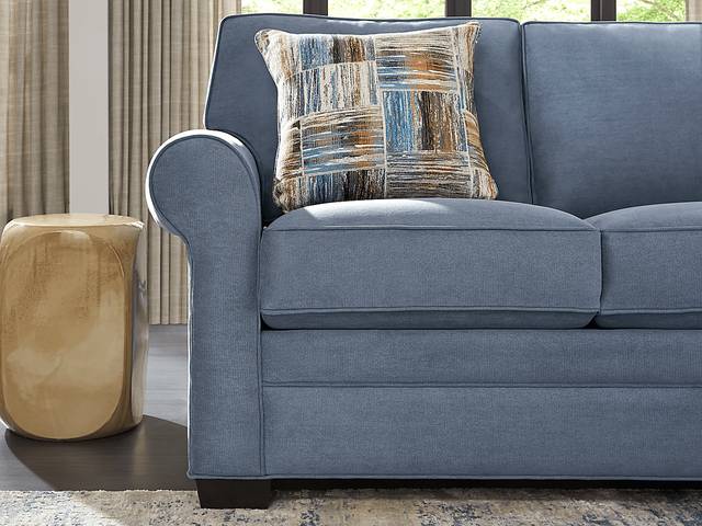 Bellingham Blue Microfiber 7 Pc Living Room with Gel Foam Sleeper Sofa - Thumbnail - Image 7
