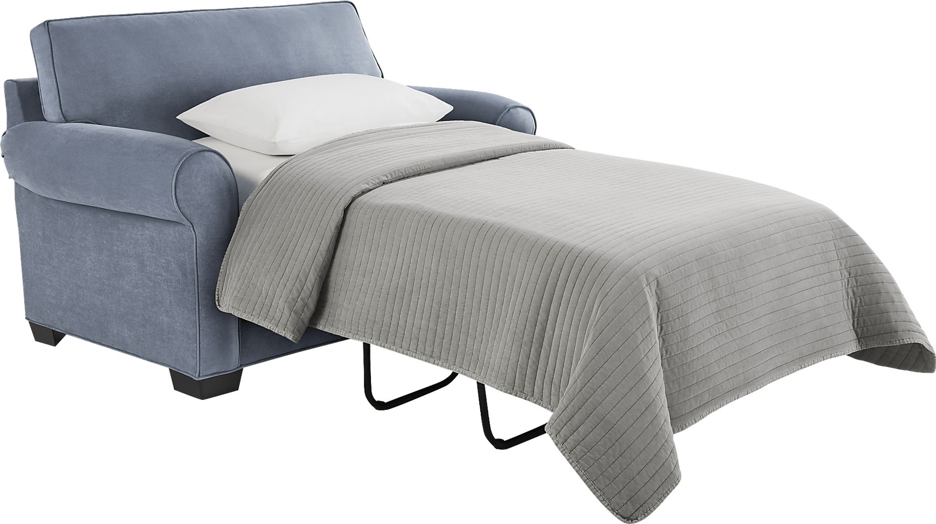 Bellingham Blue Microfiber Sleeper Chair - Image 2