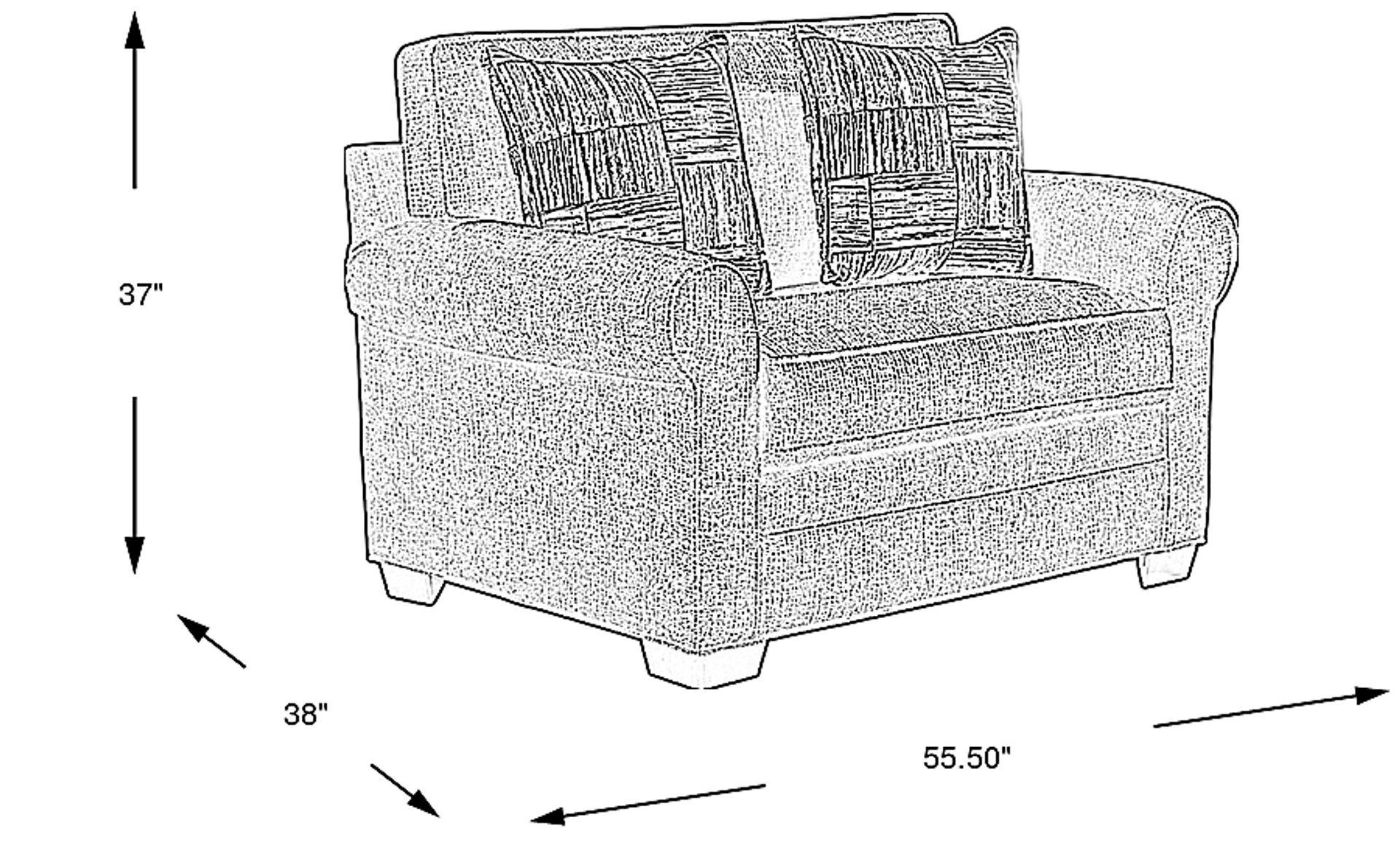 Dimension Image. Please refer to the Dimension Tab on this page for dimension details.