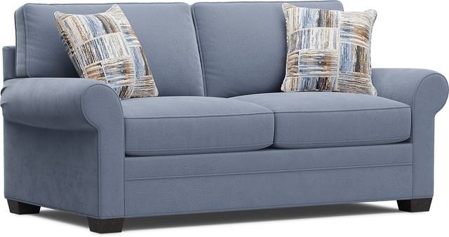 Bellingham Blue Microfiber Sleeper Loveseat - Thumbnail - Image 3