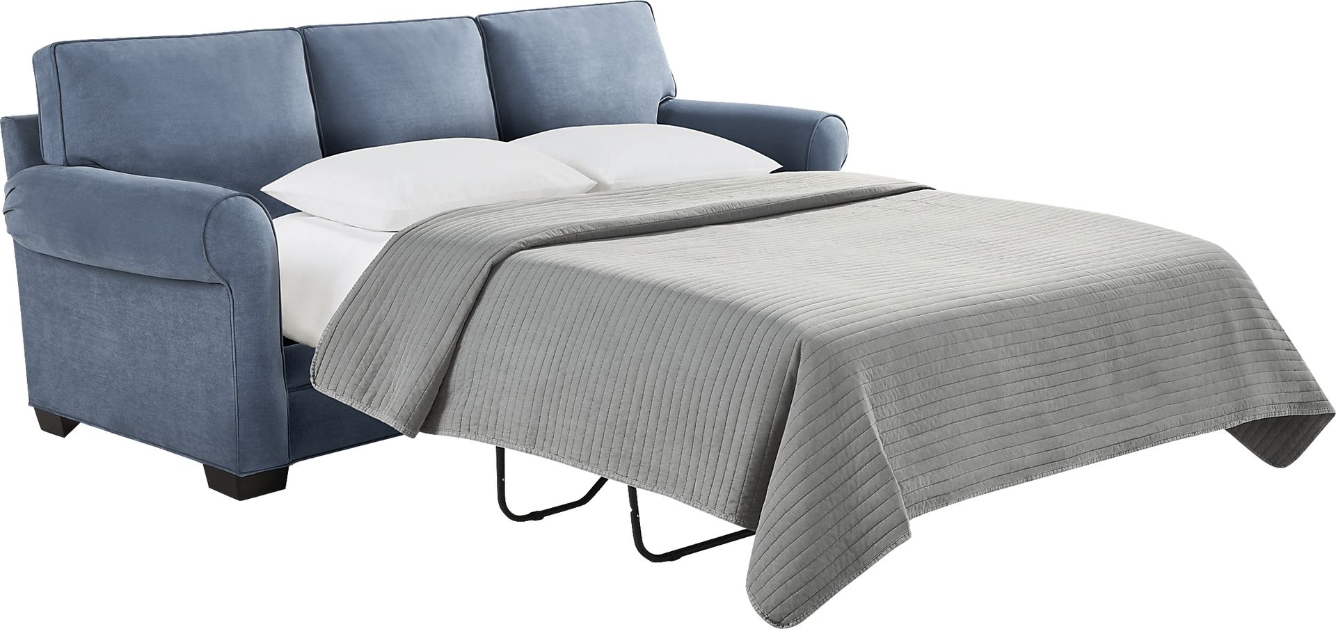 Bellingham Blue Microfiber Sleeper Sofa - Image 2