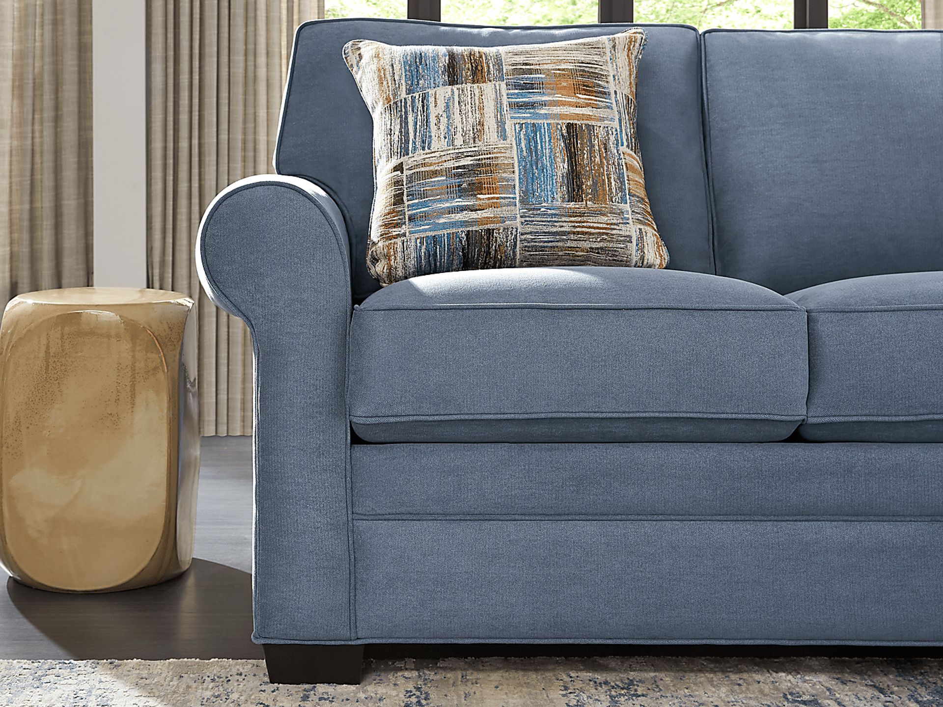 Bellingham Blue Microfiber Sleeper Sofa - Image 6