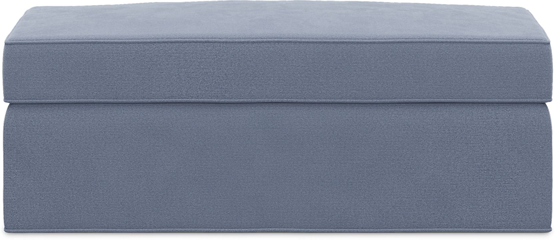 Bellingham Blue Microfiber Storage Ottoman - Image 2