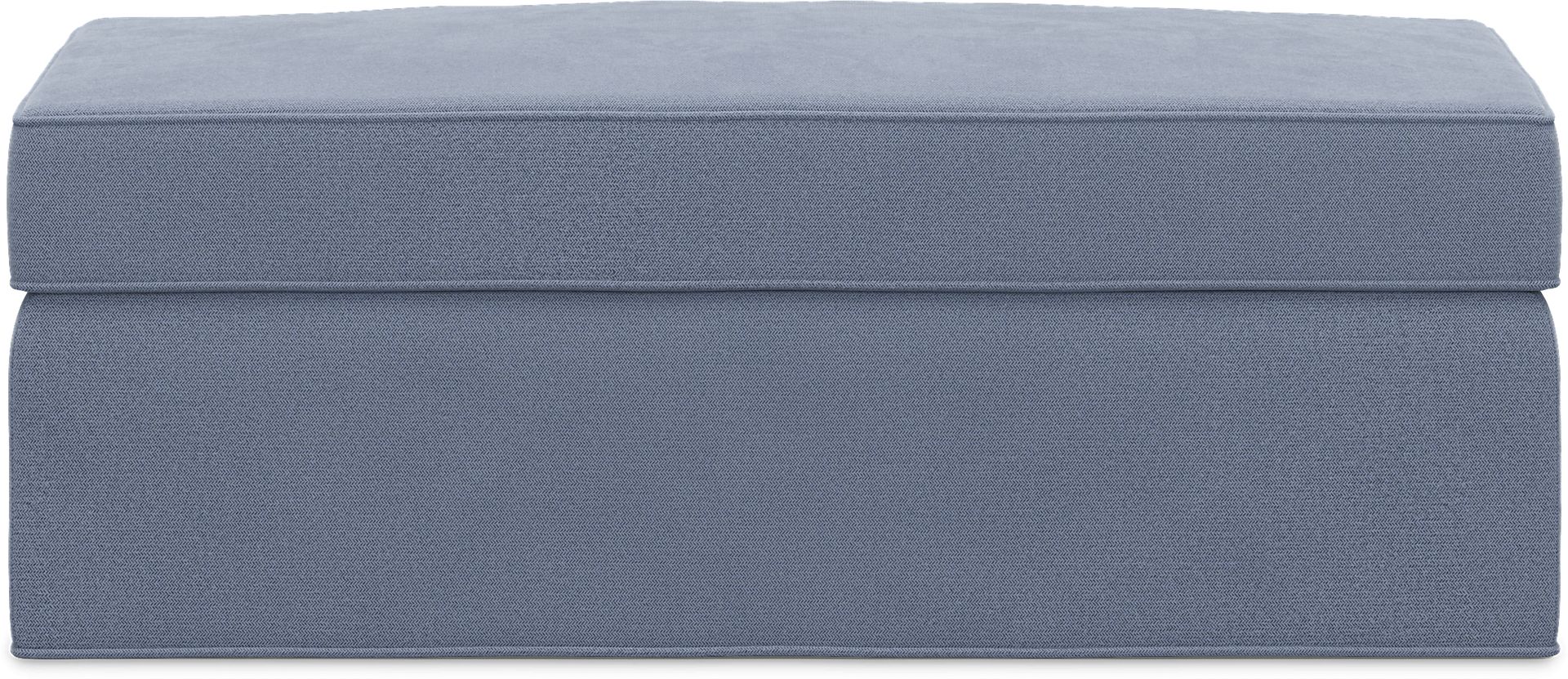 Bellingham Blue Microfiber Storage Ottoman - Image 3