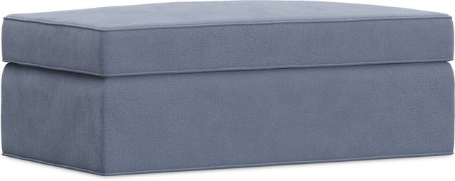 Bellingham Blue Microfiber Storage Ottoman - Thumbnail - Image 1