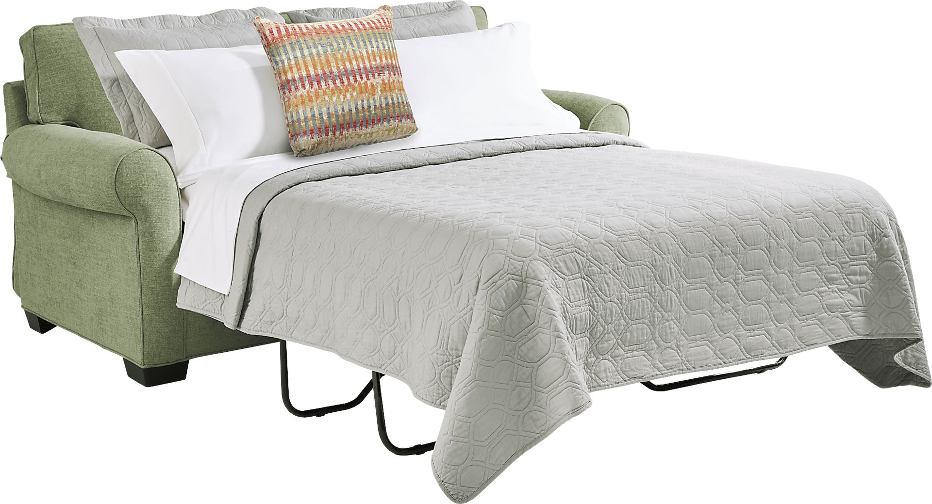 Bellingham Celadon Textured Chenille Gel Foam Sleeper Loveseat - Image 3