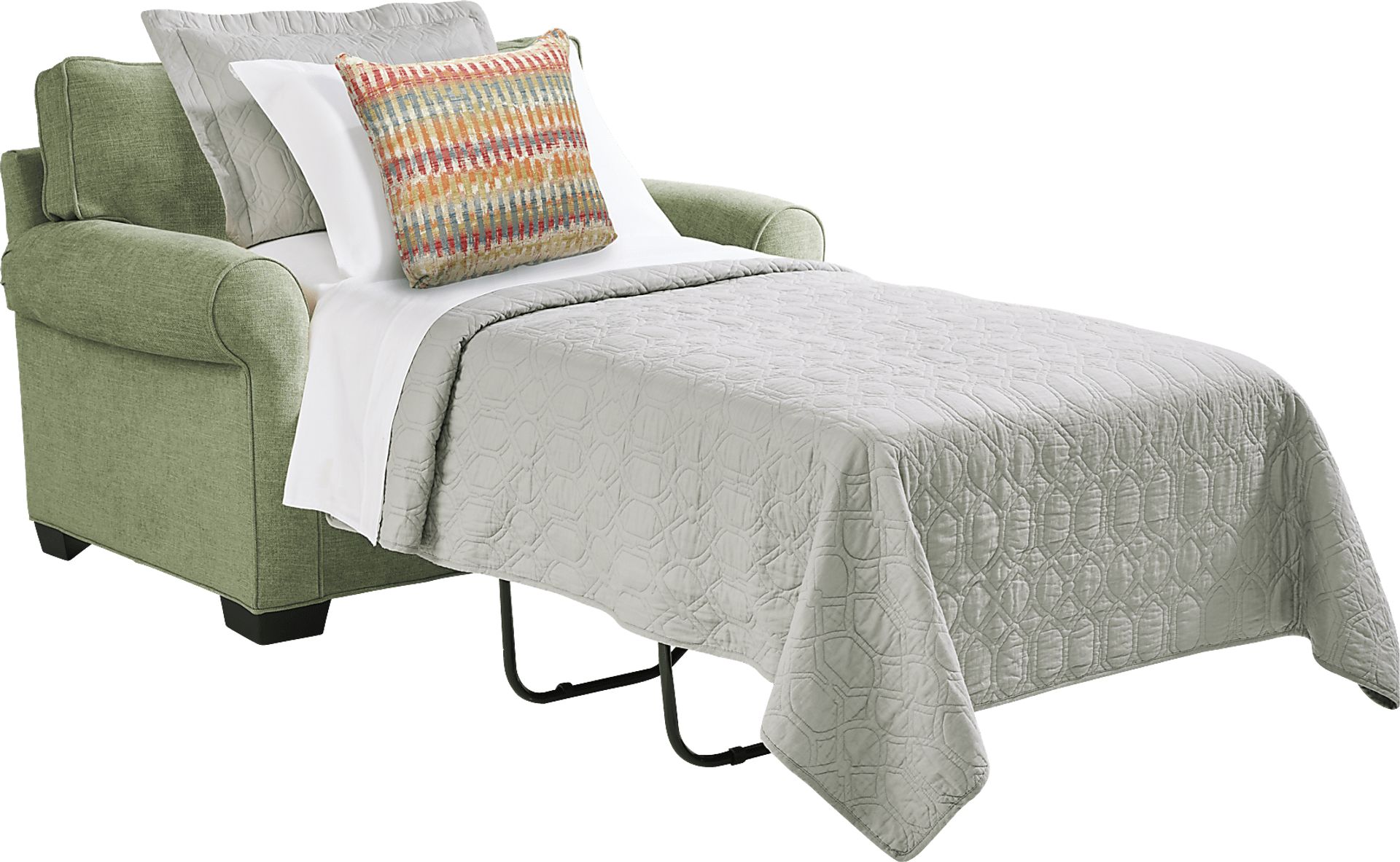 Bellingham Celadon Textured Chenille Sleeper Chair - Image 3