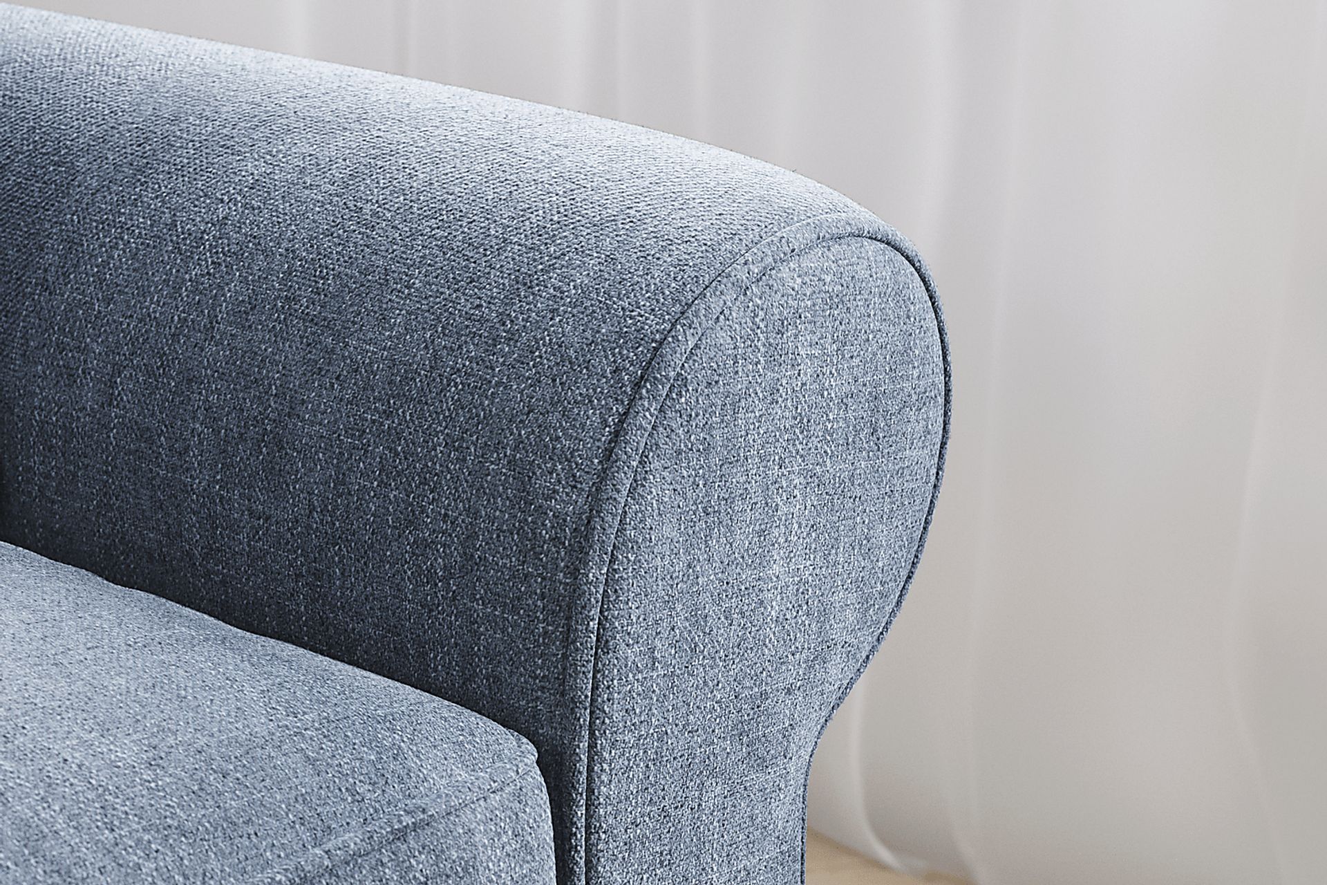Bellingham Chambray Textured Chenille Gel Foam Sleeper Loveseat - Image 3