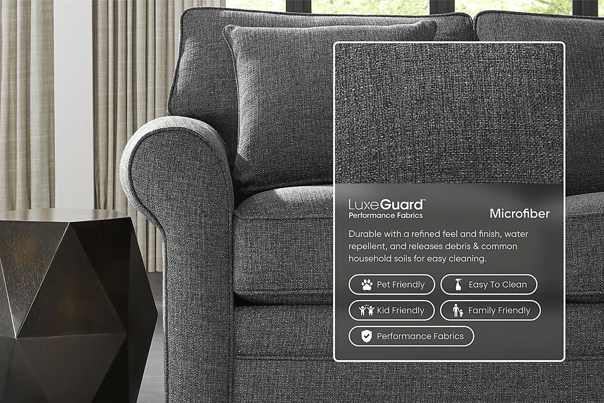 Bellingham Granite Textured Gel Foam Sleeper Loveseat - Image 2