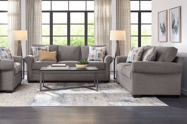 Bellingham Gray Microfiber Gel Foam Sleeper Sofa - Thumbnail - Image 2