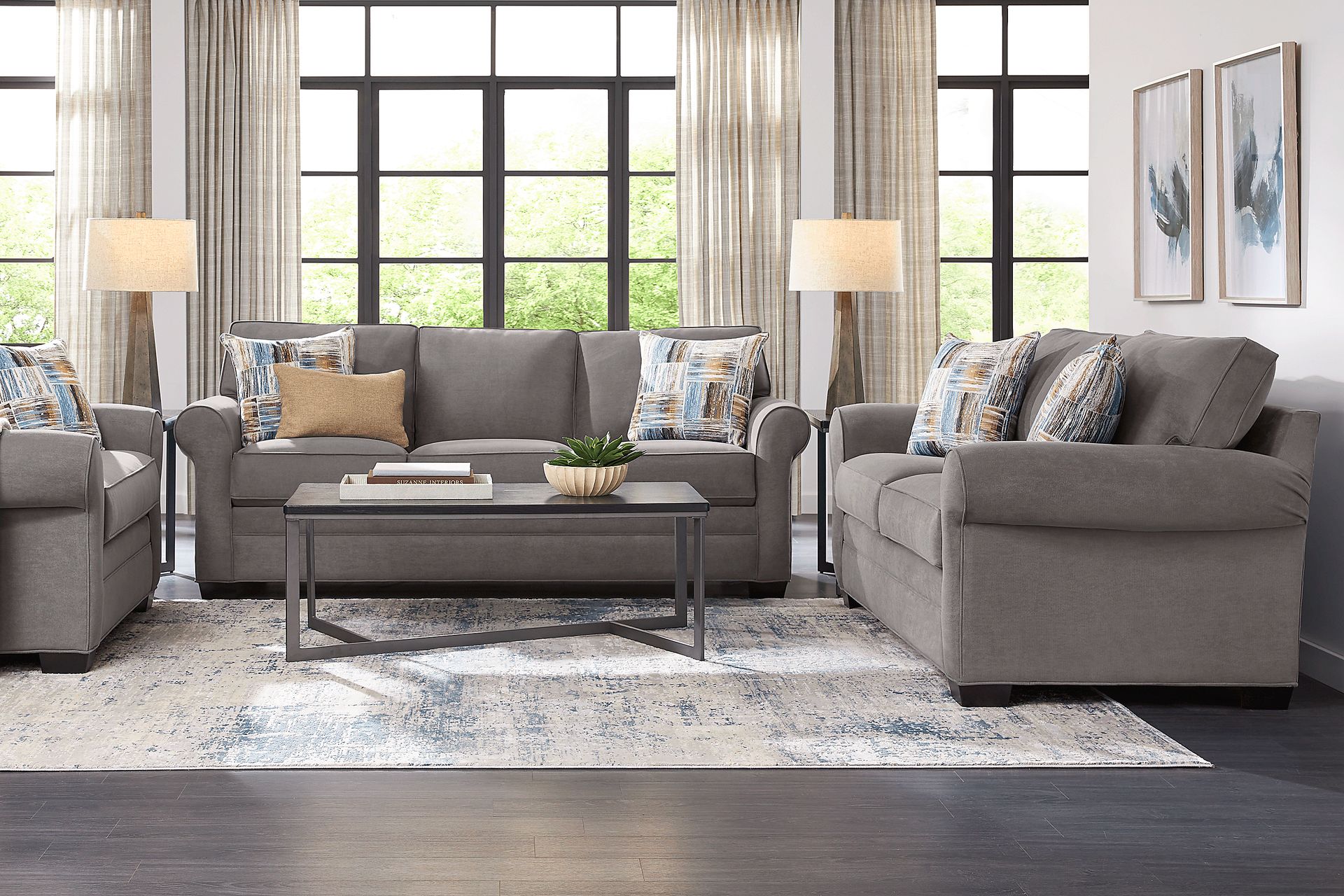 Bellingham Gray Microfiber Gel Foam Sleeper Sofa - Image 2