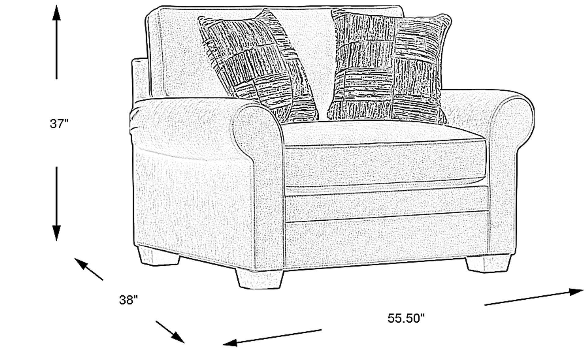 Dimension Image. Please refer to the Dimension Tab on this page for dimension details.