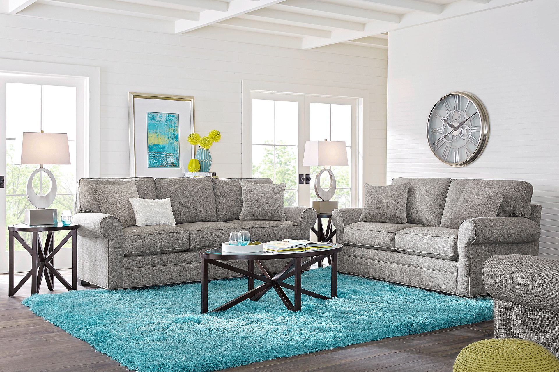 Bellingham Gray Textured 7 Pc Living Room - Image 1