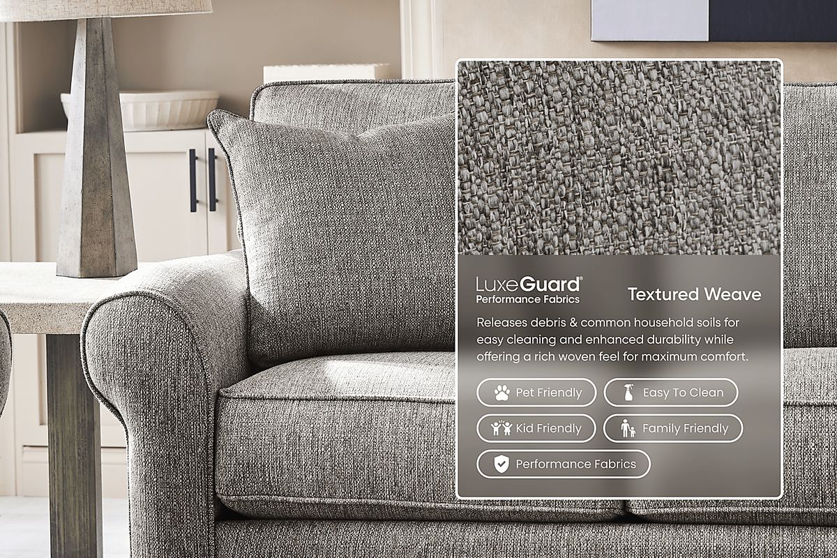 Cindy Crawford Bellingham Gray Textured Premium Sleeper Sofa | Rooms to Go