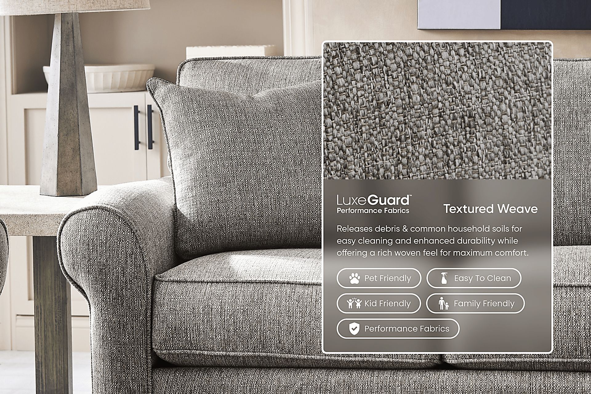 Bellingham Gray Textured Sleeper Sofa - Image 2