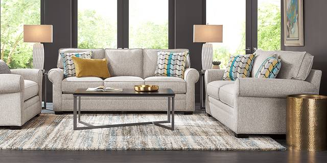 Bellingham Mushroom Textured Chenille Sofa - Thumbnail - Image 2
