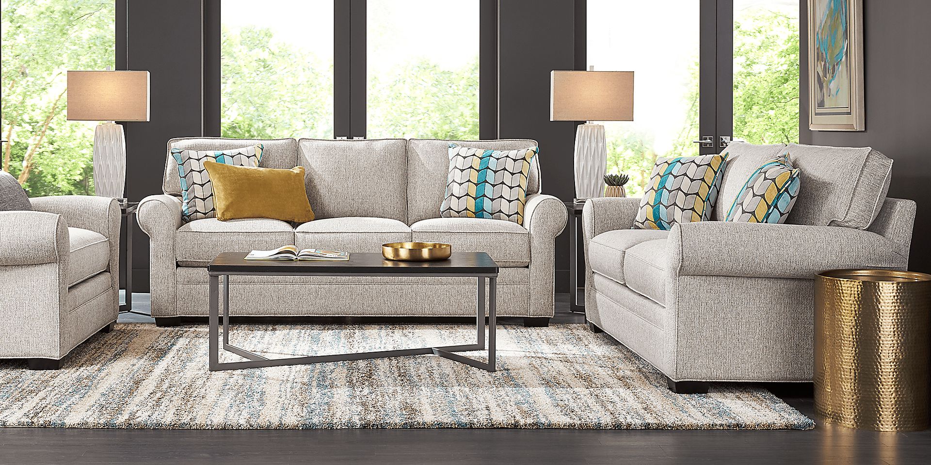 Bellingham Mushroom Textured Chenille Sofa - Image 2