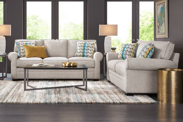 Bellingham Pebble Textured 7 Pc Living Room with Sleeper Sofa - Thumbnail - Image 1