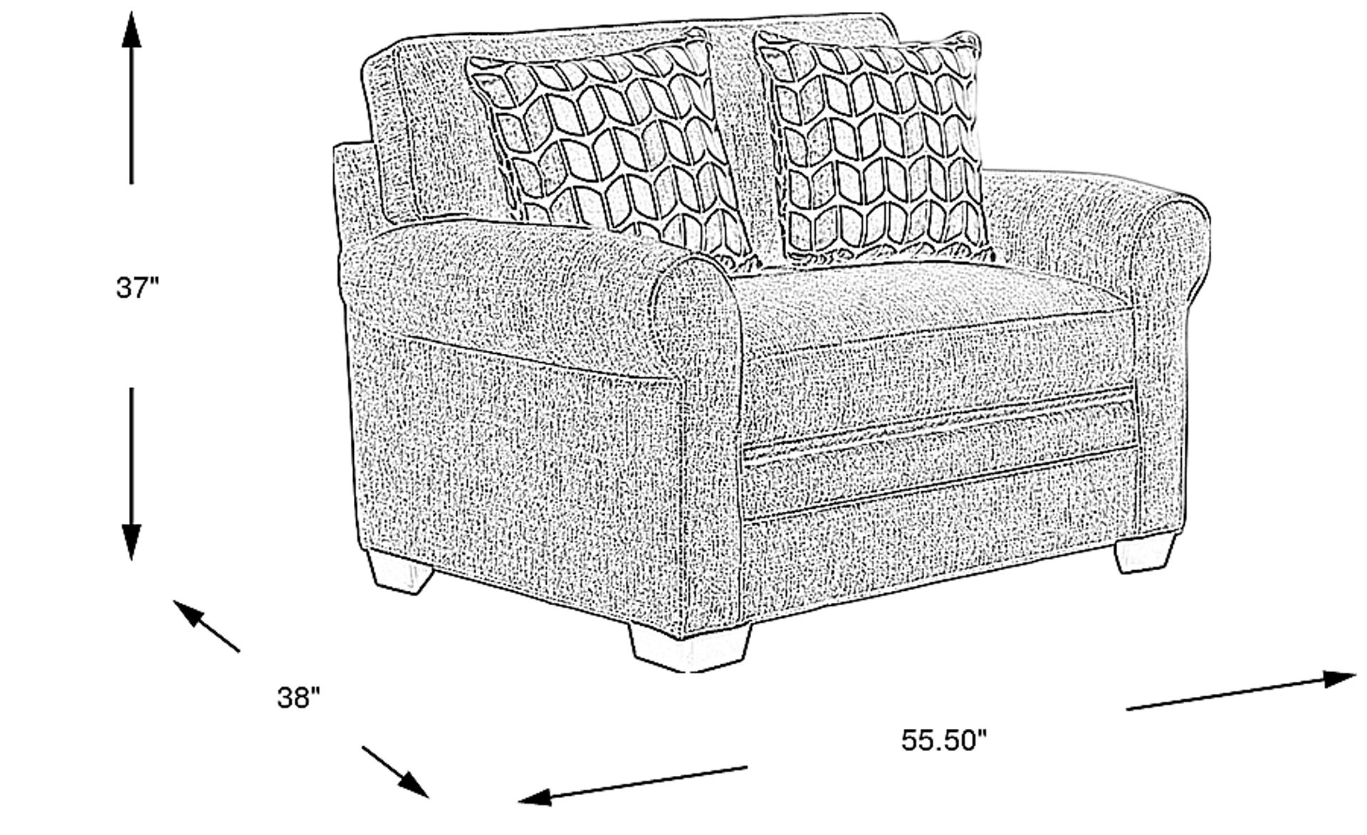 Dimension Image. Please refer to the Dimension Tab on this page for dimension details.