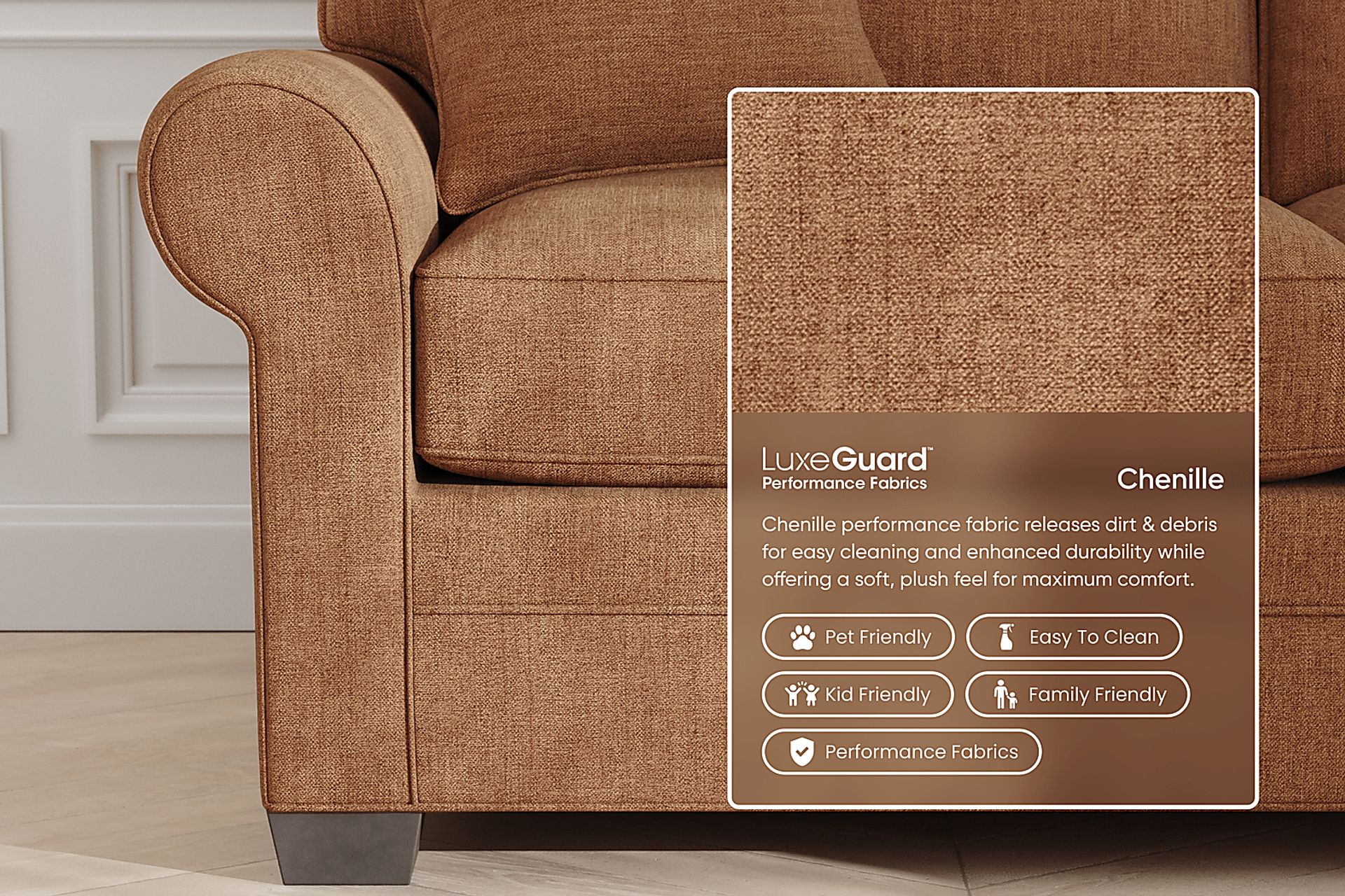 Cindy Crawford Home Bellingham Russet Textured 7 Pc Living Room with Gel Foam Sleeper Sofa - Image 3