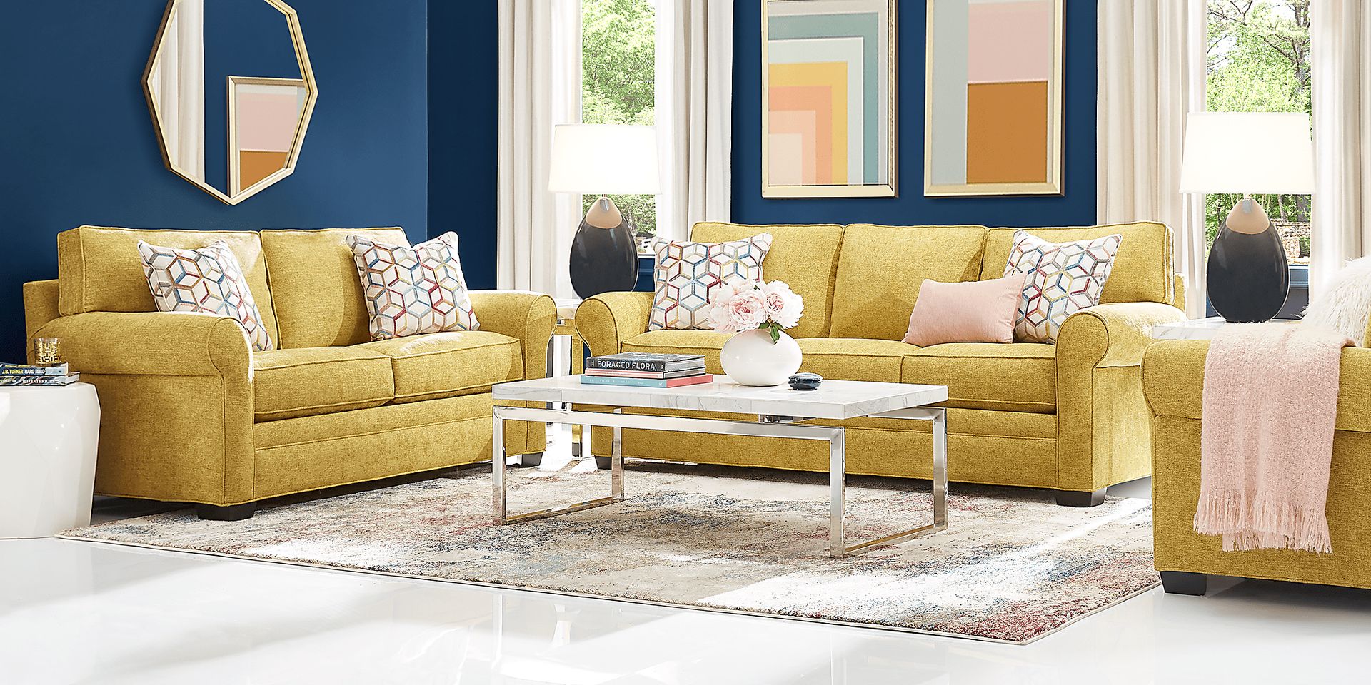 Bellingham Sunflower Textured Chenille Sofa - Image 2