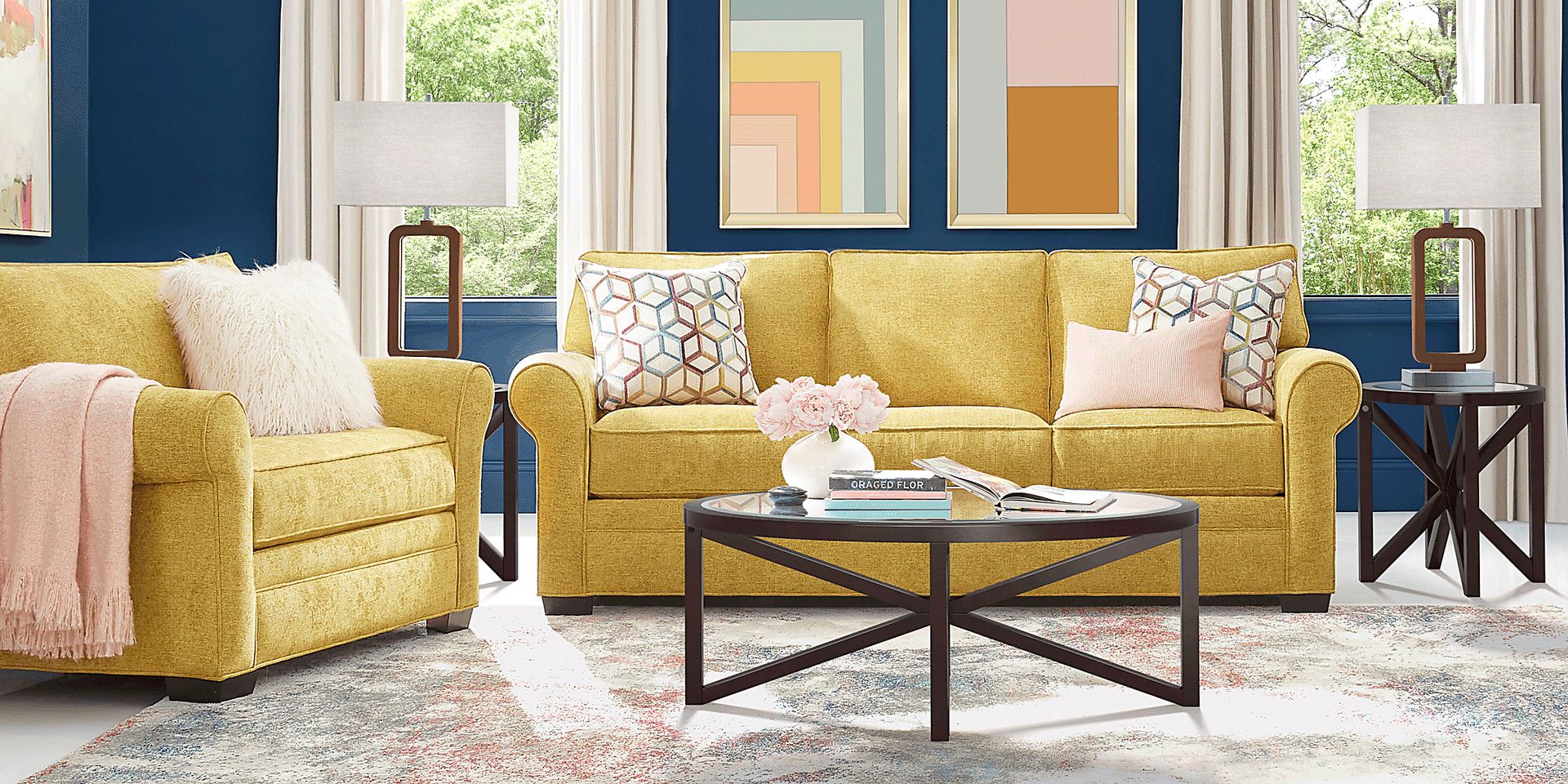 Bellingham Sunflower Textured Chenille Sofa - Image 2