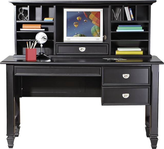 Belmar Black 2 Pc Desk and Hutch - Thumbnail - Image 2