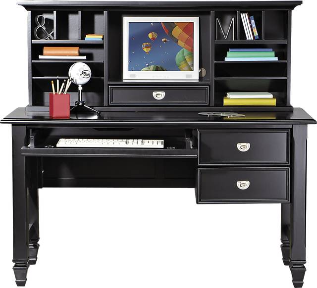 Belmar Black 2 Pc Desk and Hutch - Thumbnail - Image 1