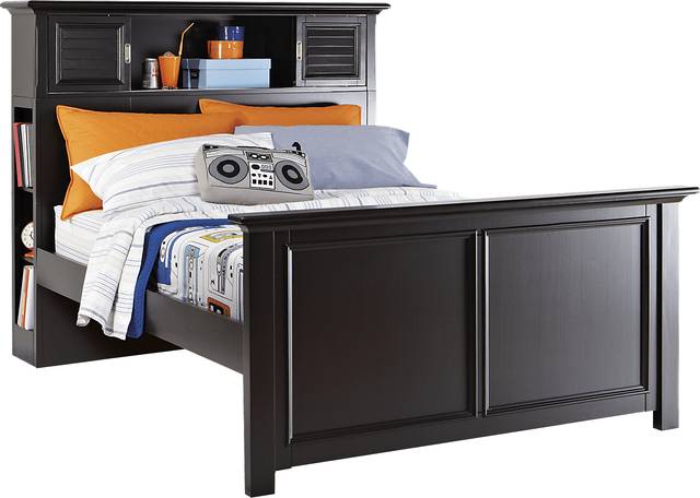 Belmar Black 3 Pc Full Bookcase Bed - Thumbnail - Image 1