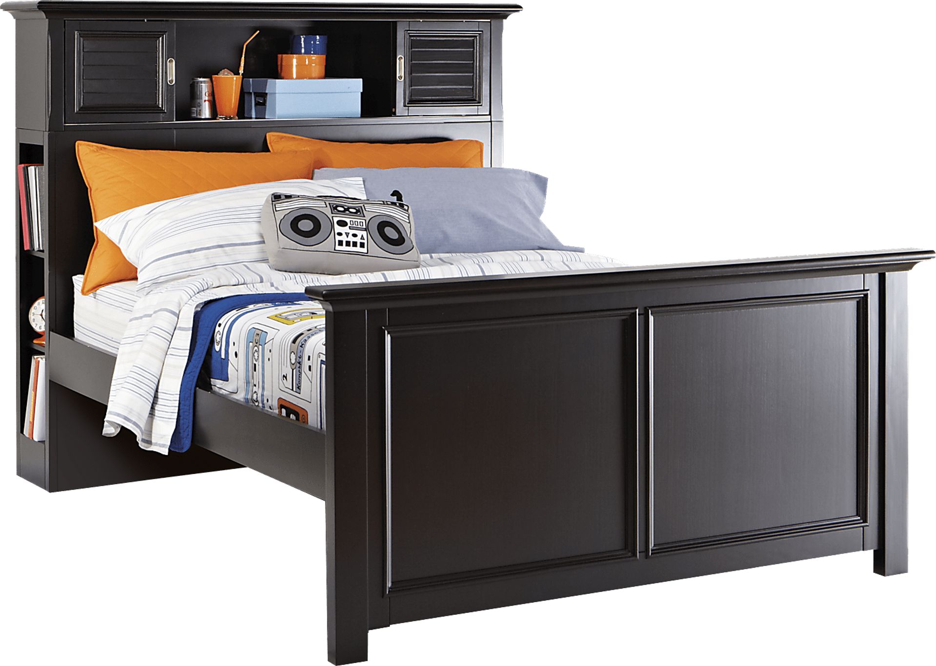Belmar Black 3 Pc Full Bookcase Bed - Image 1