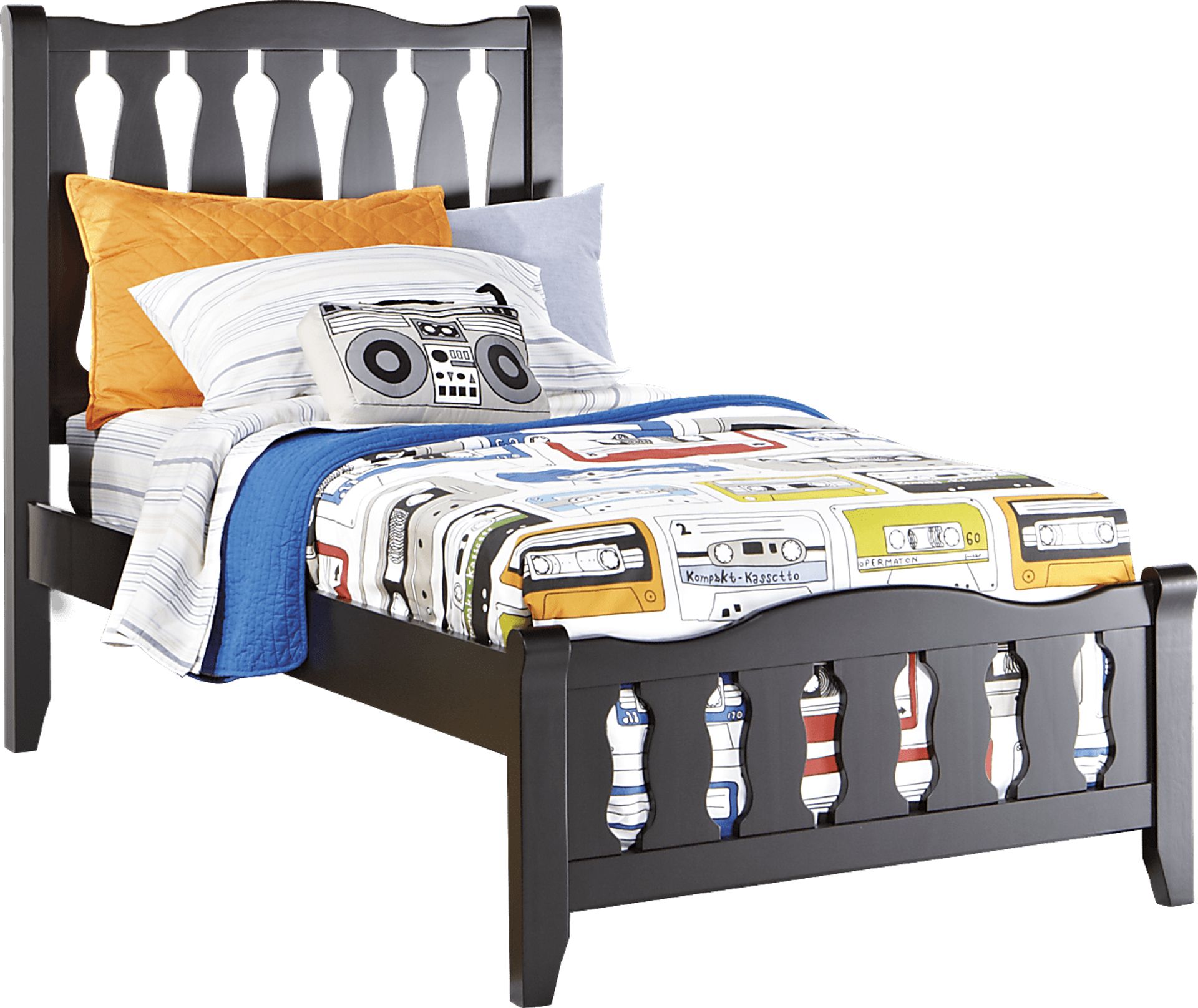 Belmar Black 3 Pc Twin Sleigh Bed - Image 1