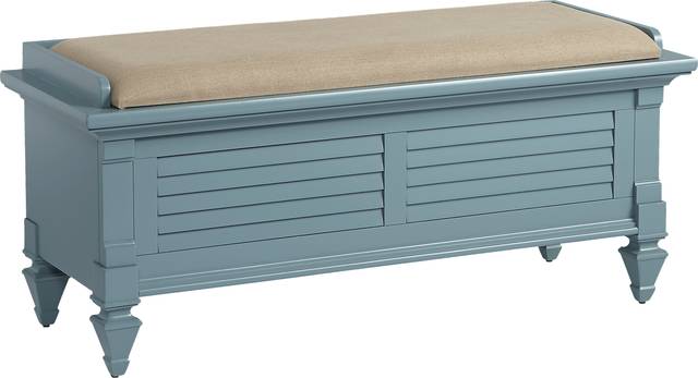 Belmar Blue Storage Bench - Thumbnail - Image 1