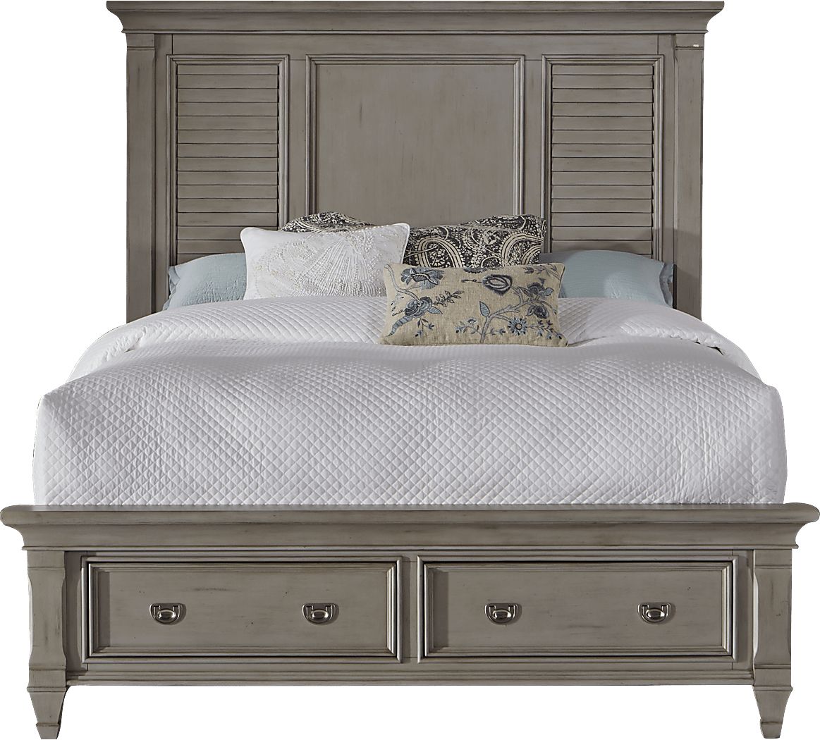 Belmar Gray 3 Pc King Panel Bed with Storage - Rooms To Go