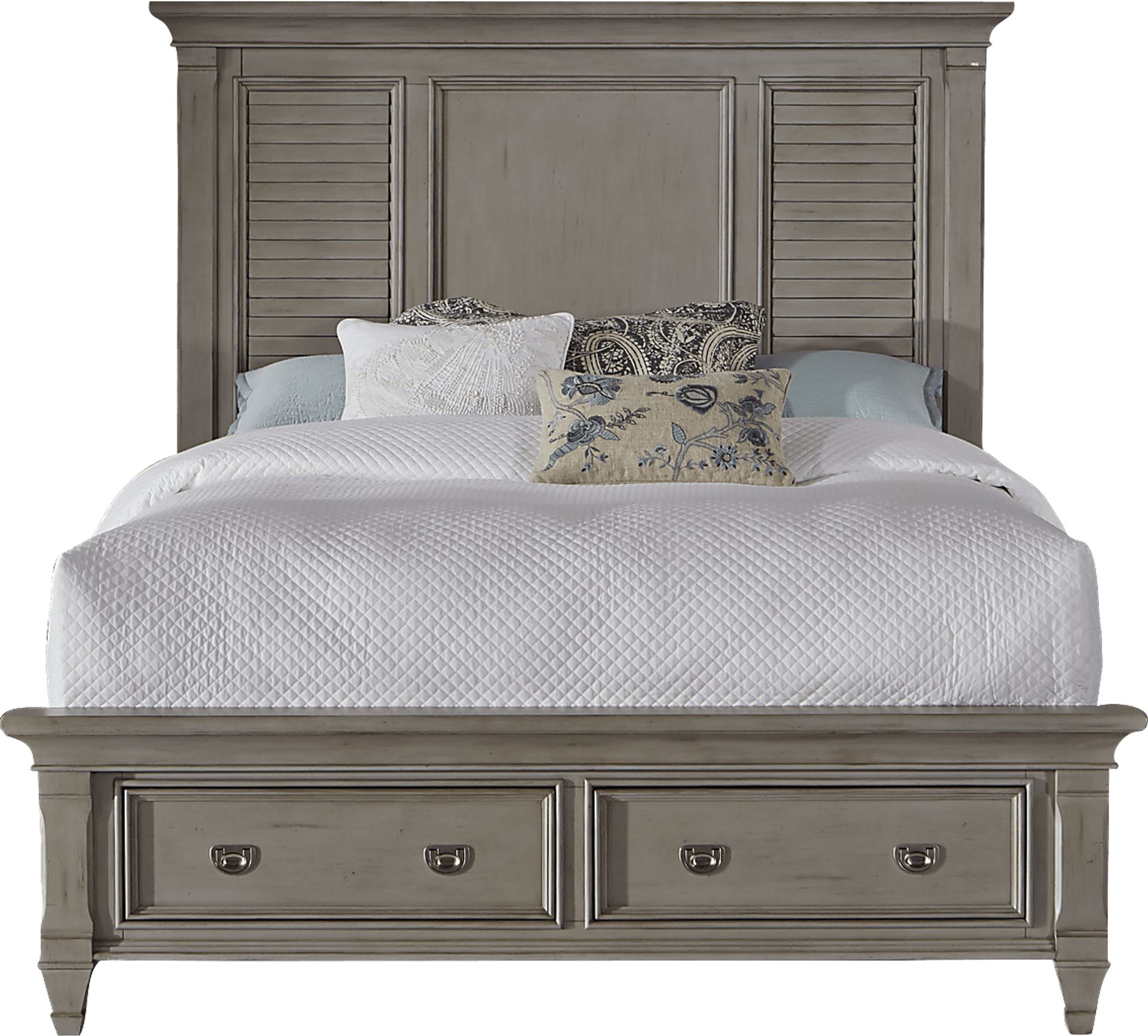 Belmar Gray 3 Pc King Panel Bed with Storage - Image 1